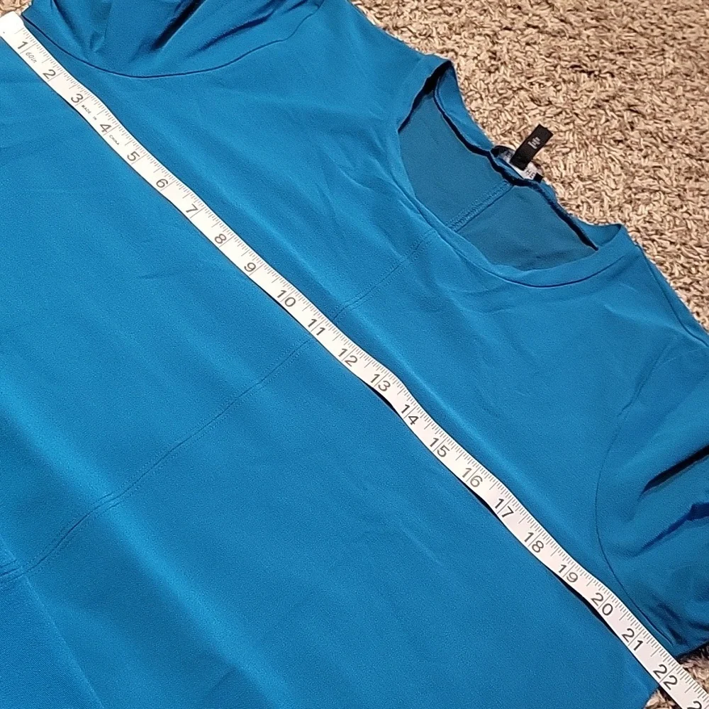 Eileen Fisher Tunic Top Teal XL Longline Career Classic Short Sleeve Transitiona - Picture 4 of 11
